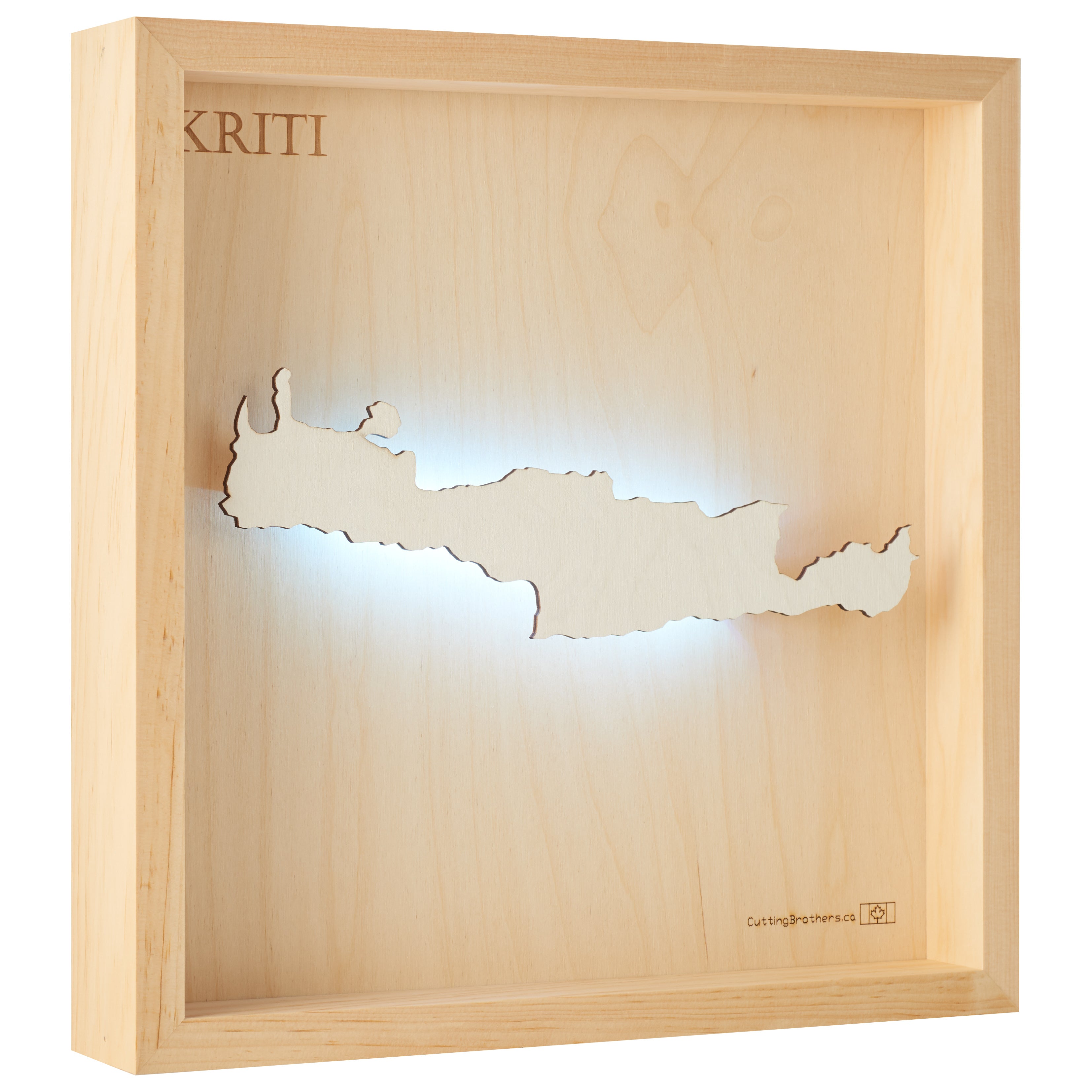 KRITI  -  LED LIGHT WOODEN WALL MAP - Version S