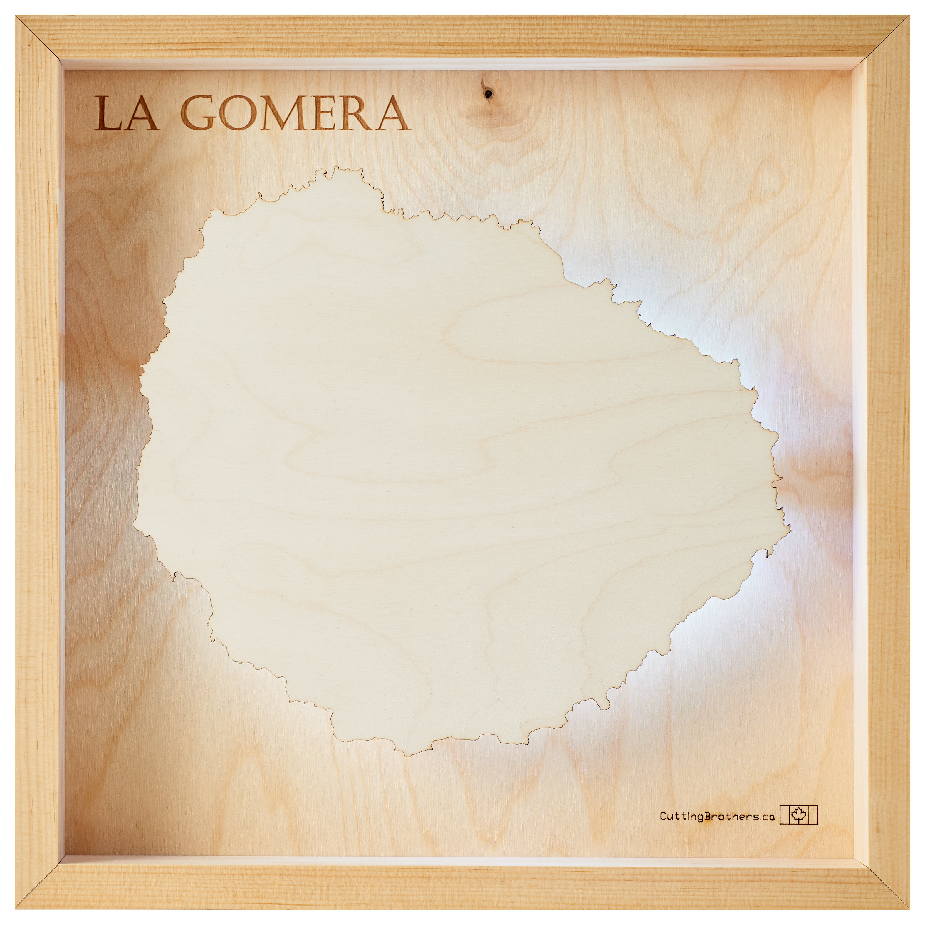 LA GOMERA  -  LED LIGHT WOODEN WALL MAP - Version S