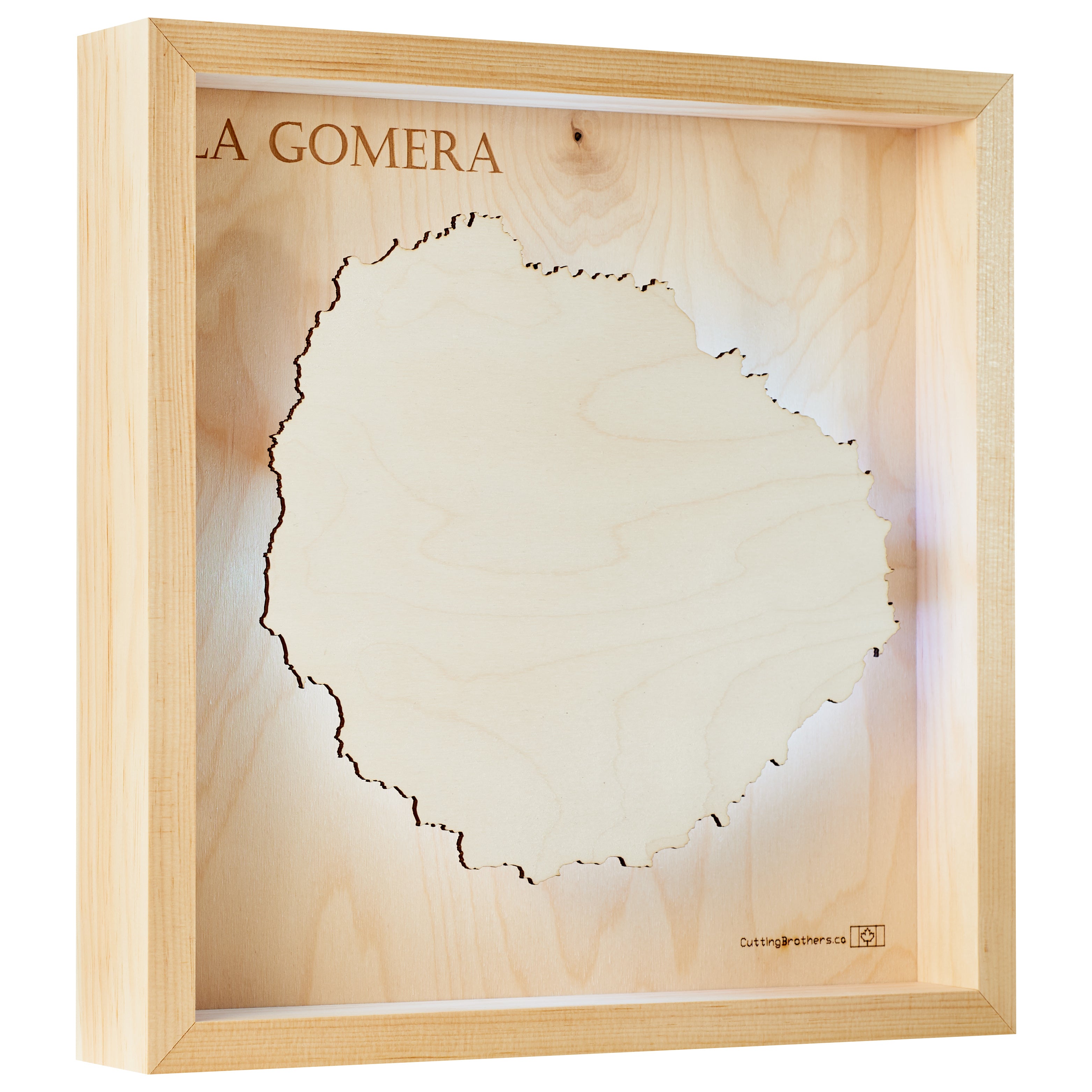 LA GOMERA  -  LED LIGHT WOODEN WALL MAP - Version S