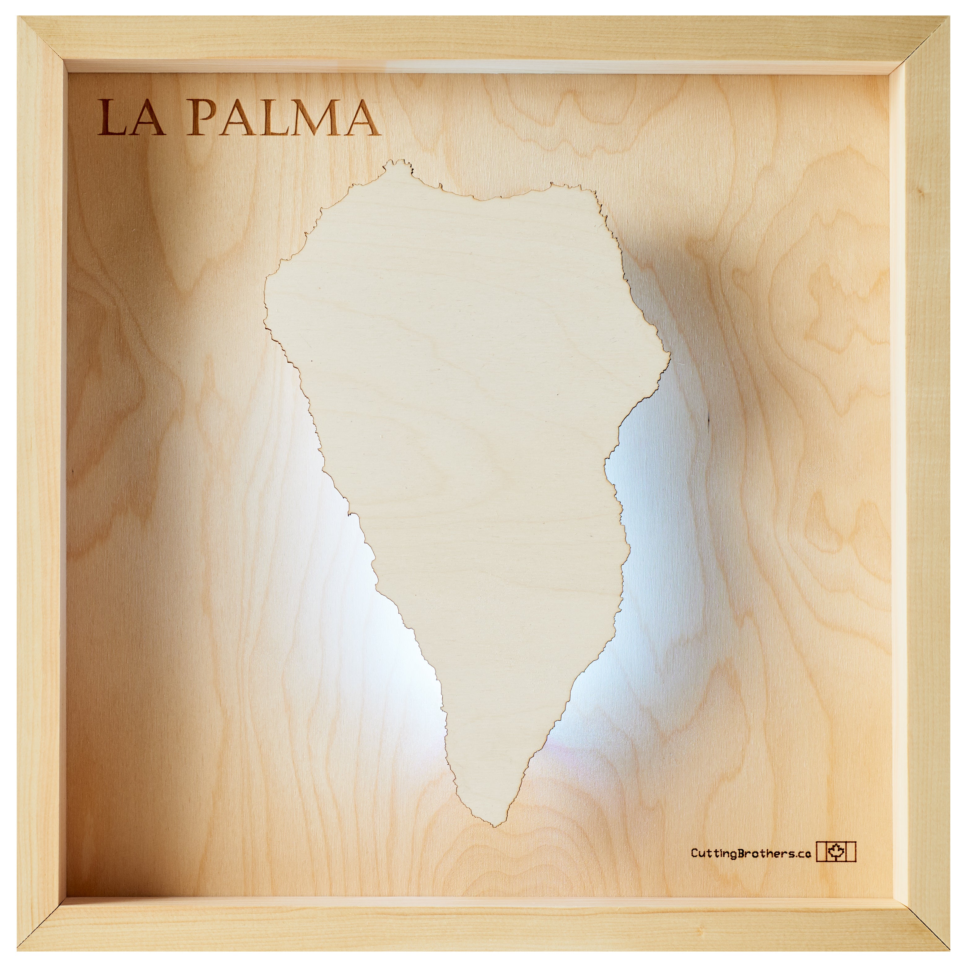 LA PALMA  -  LED LIGHT WOODEN WALL MAP - Version S