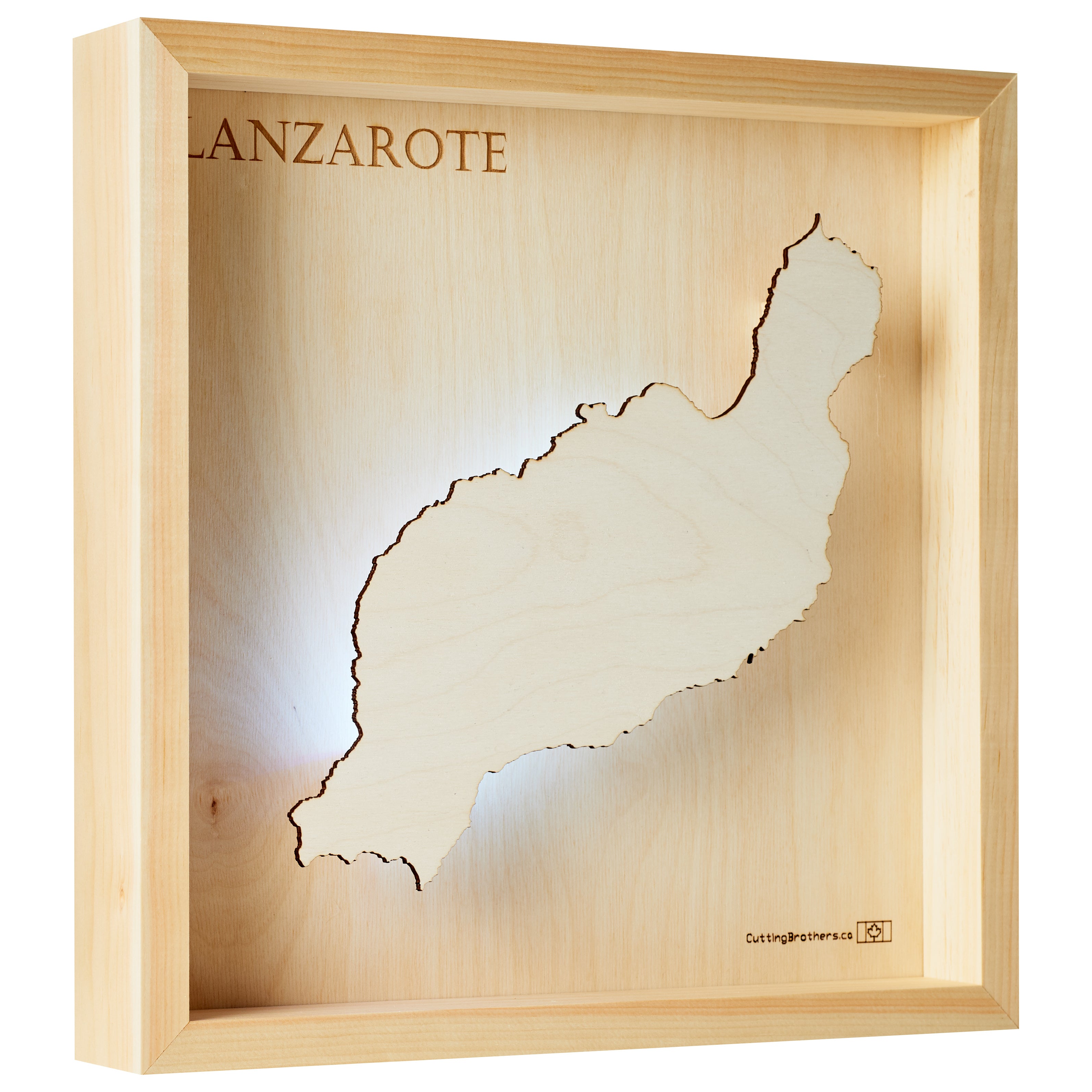 LANZAROTE  -  LED LIGHT WOODEN WALL MAP - Version S