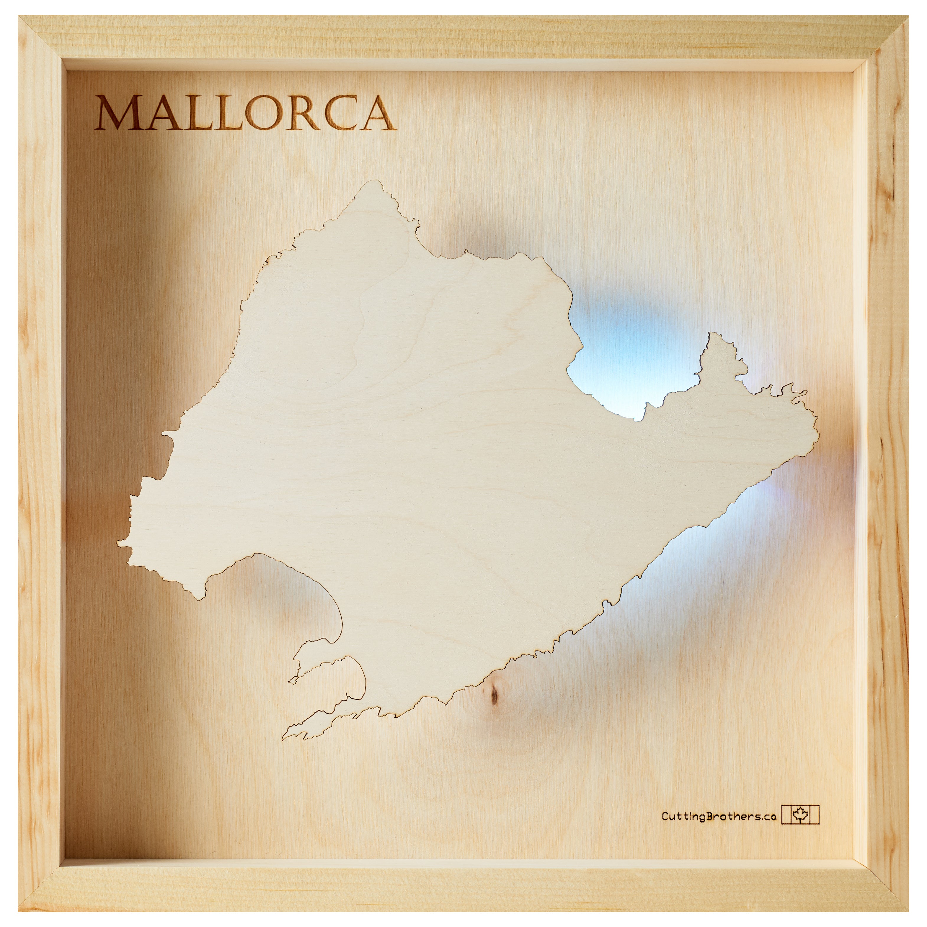 MALLORCA  -  LED LIGHT WOODEN WALL MAP - Version S