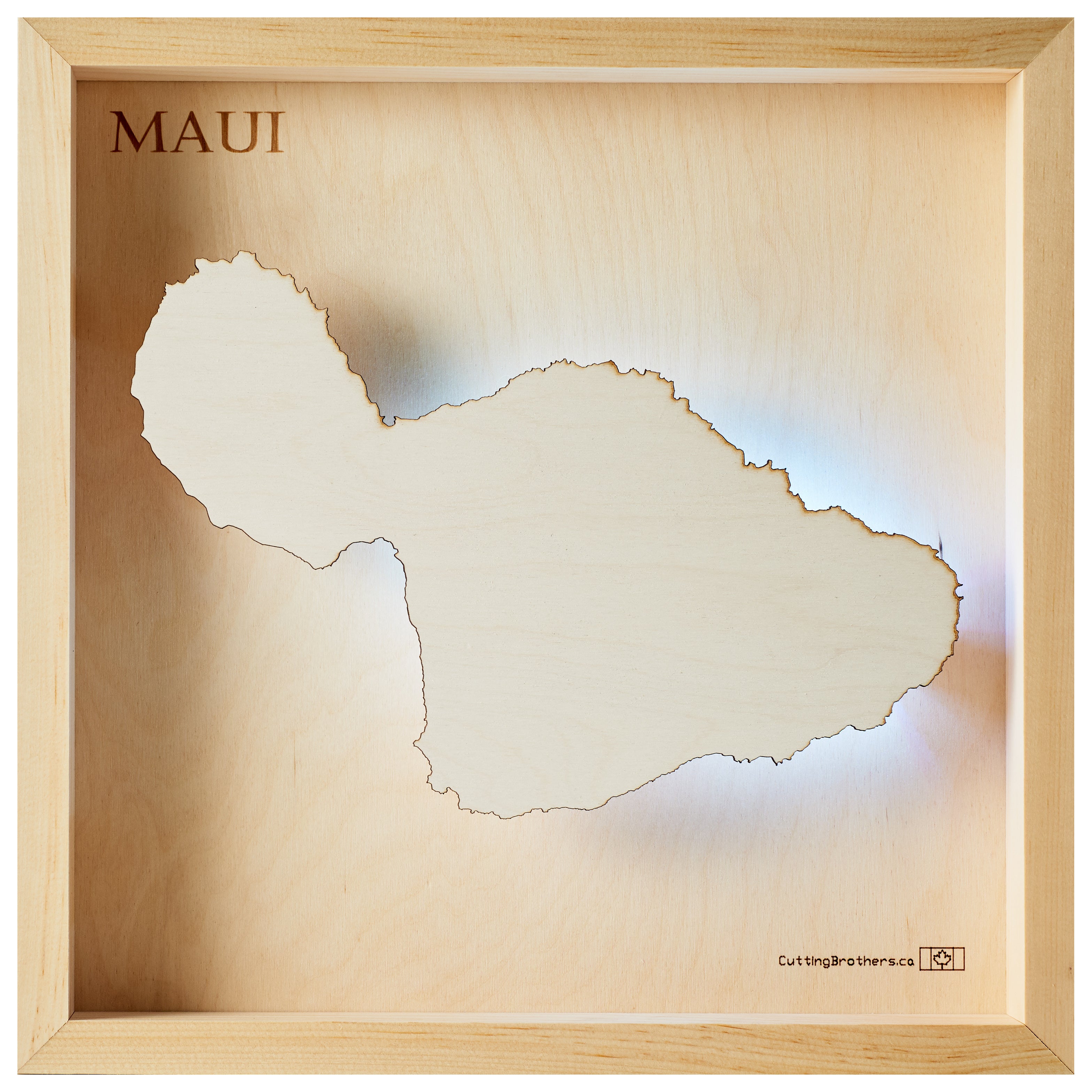 MAUI  -  LED LIGHT WOODEN WALL MAP - Version S