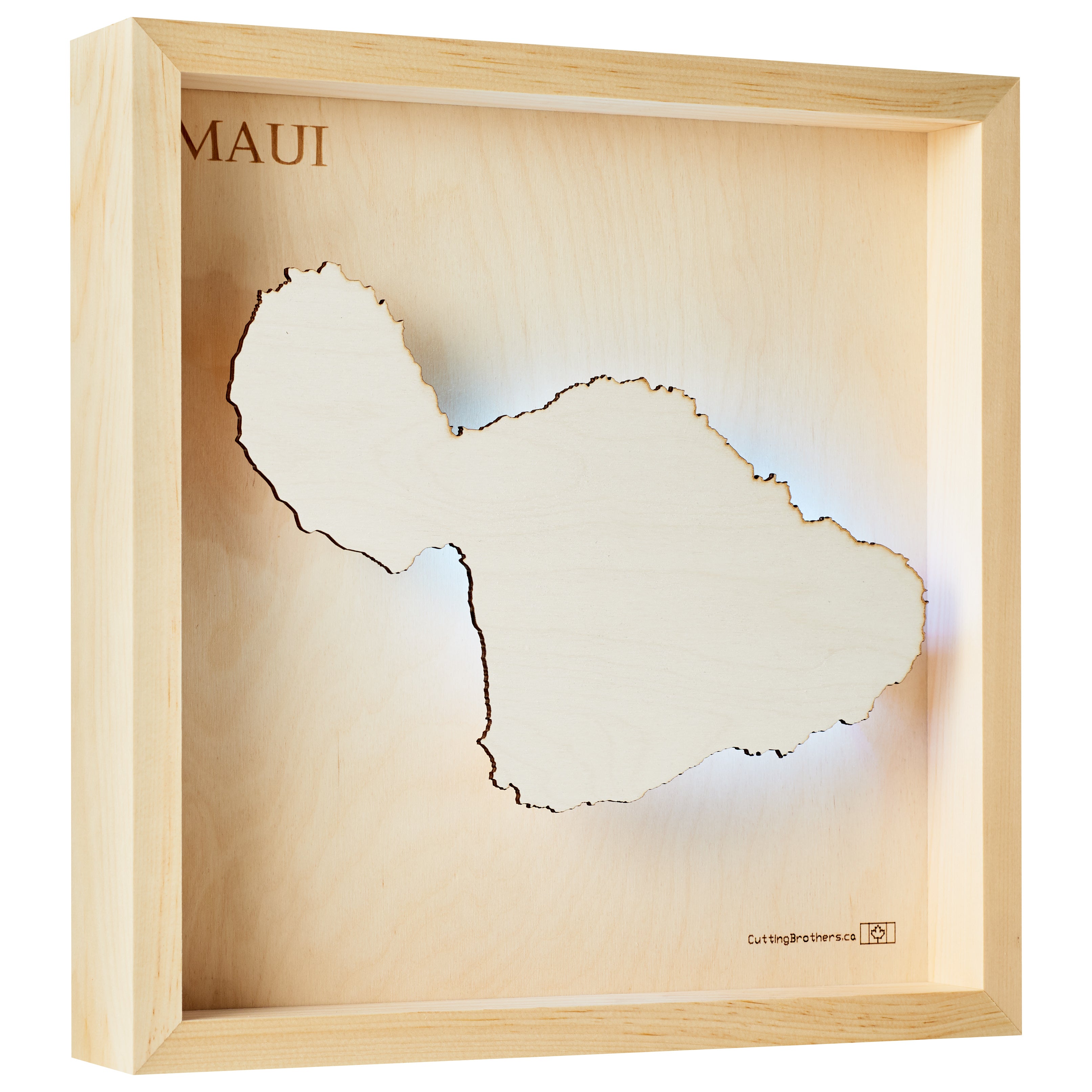 MAUI  -  LED LIGHT WOODEN WALL MAP - Version S