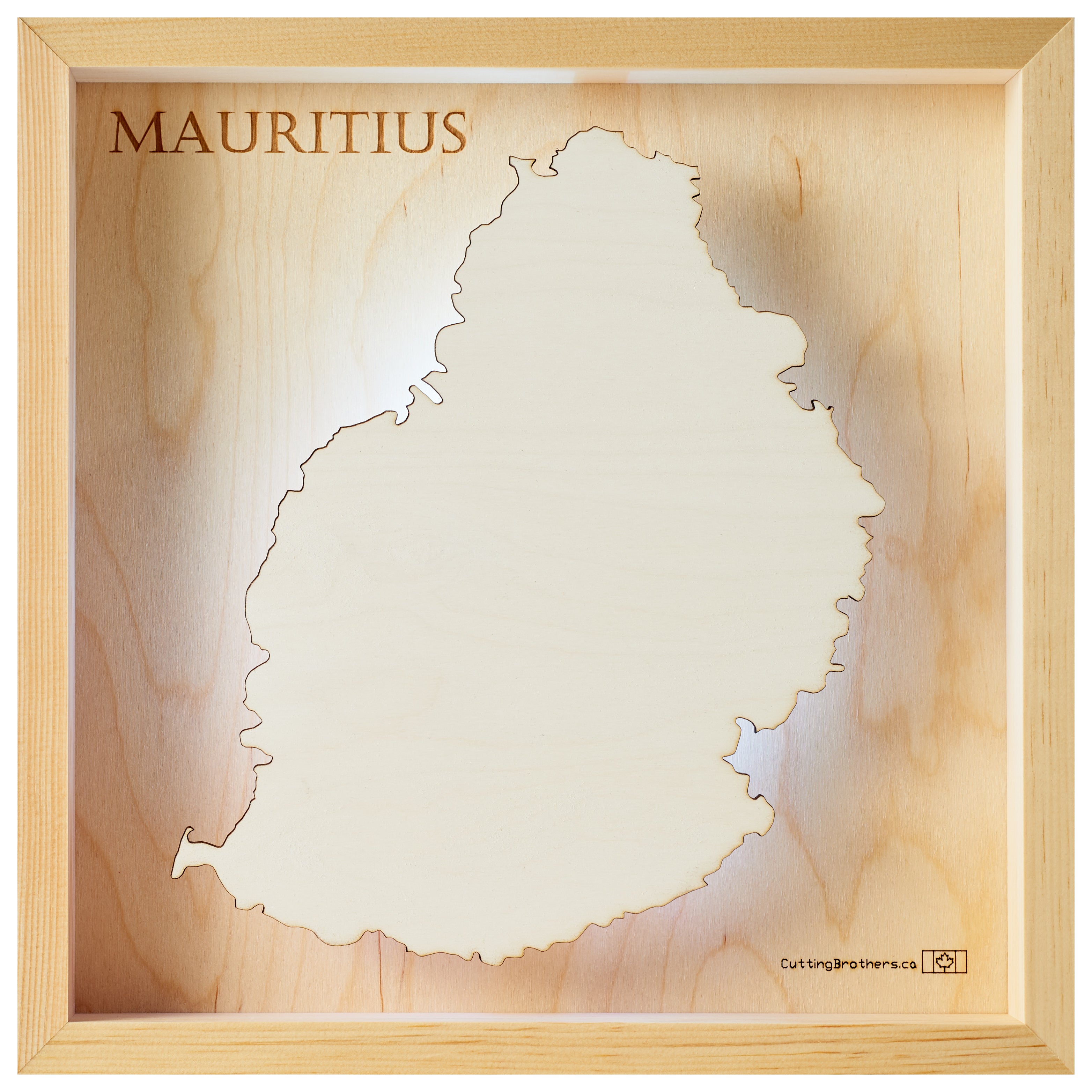 MAURITIUS -  LED LIGHT WOODEN WALL MAP - Version S