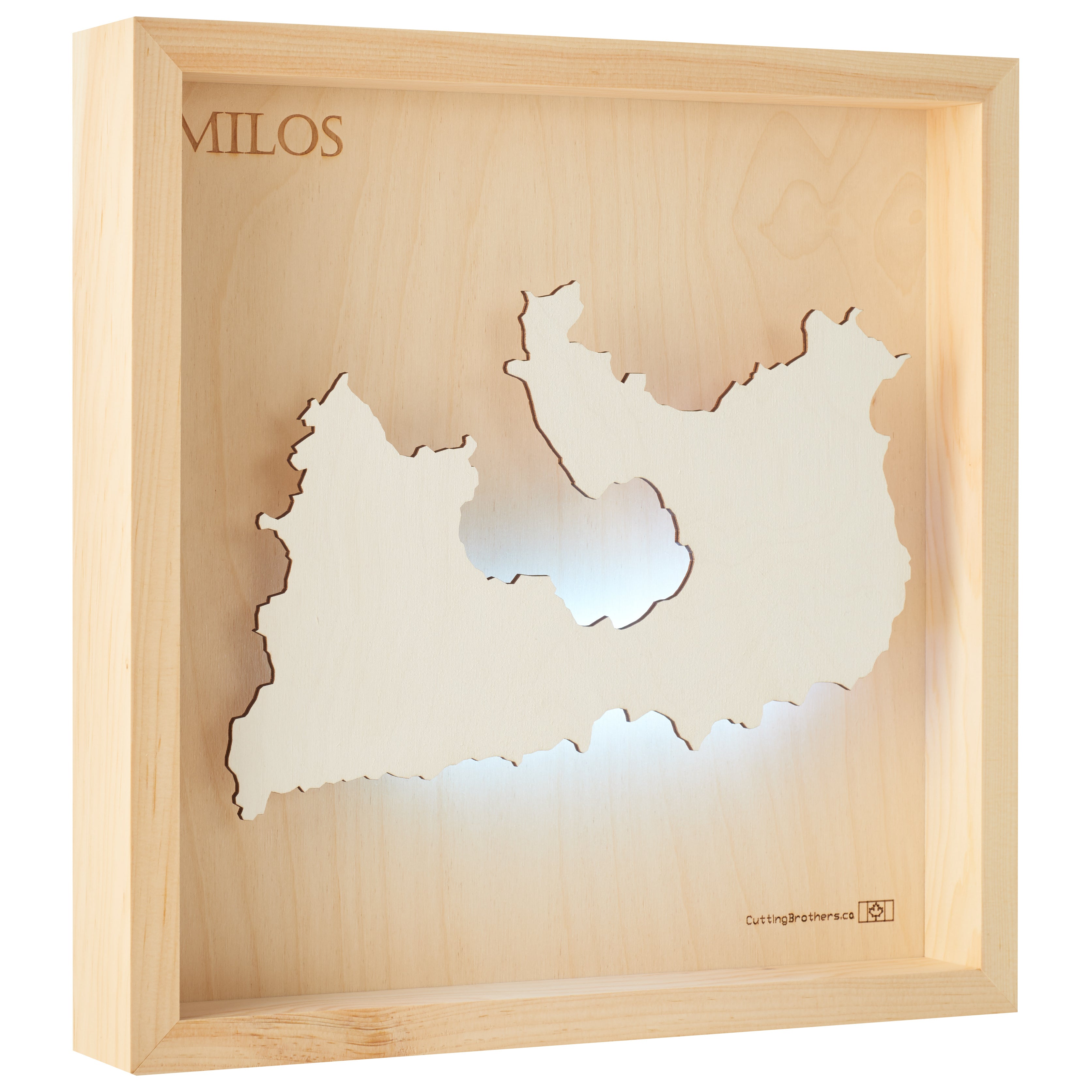 MILOS -  LED LIGHT WOODEN WALL MAP - Version S