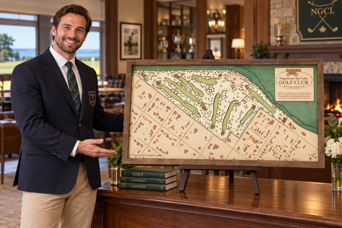 NOTL GOLF COURSE 3D WOODEN WALL MAP - Version M