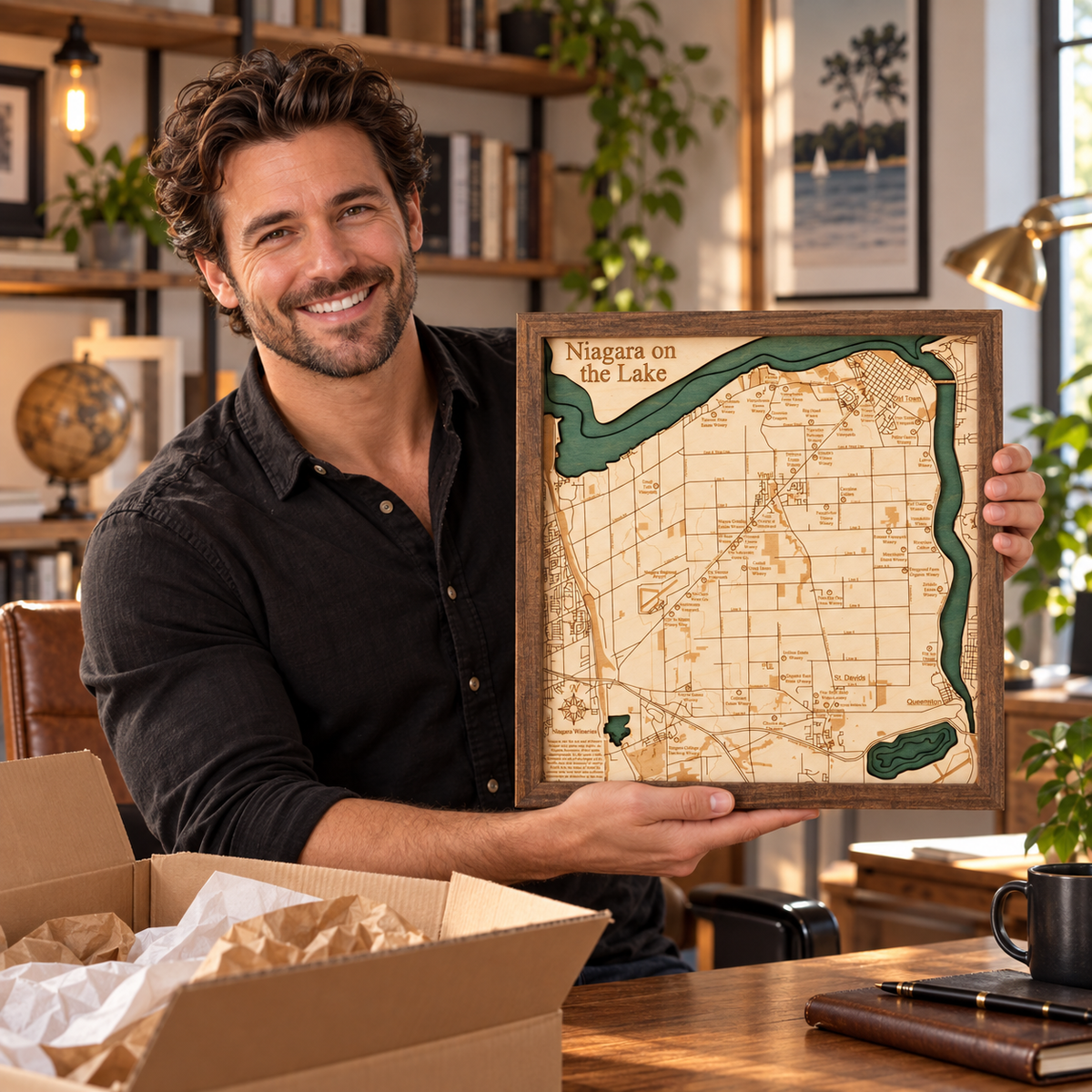 NOTL WINERIES 3D WOODEN WALL MAP - Version S