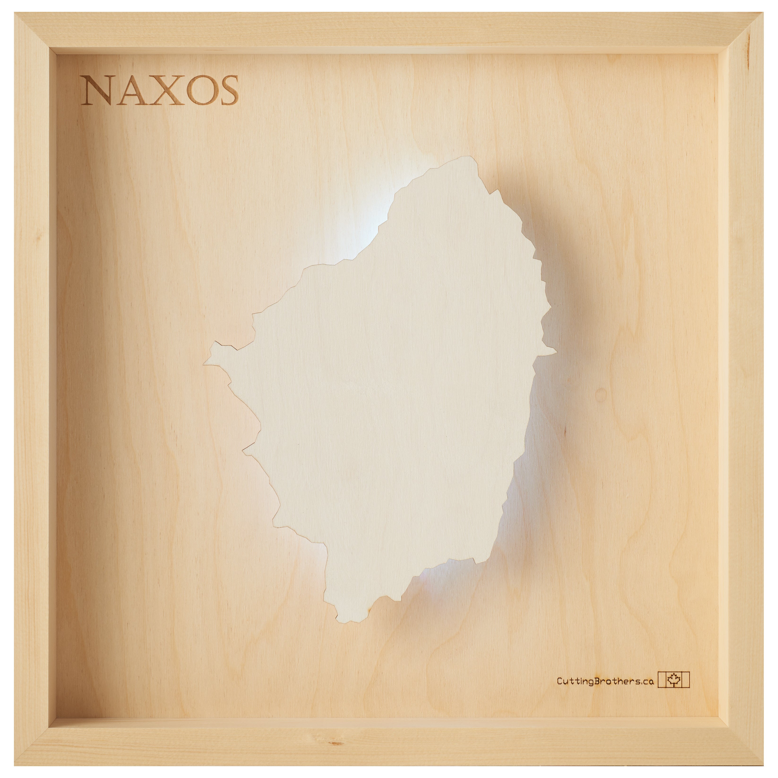 NAXOS  -  LED LIGHT WOODEN WALL MAP - Version S