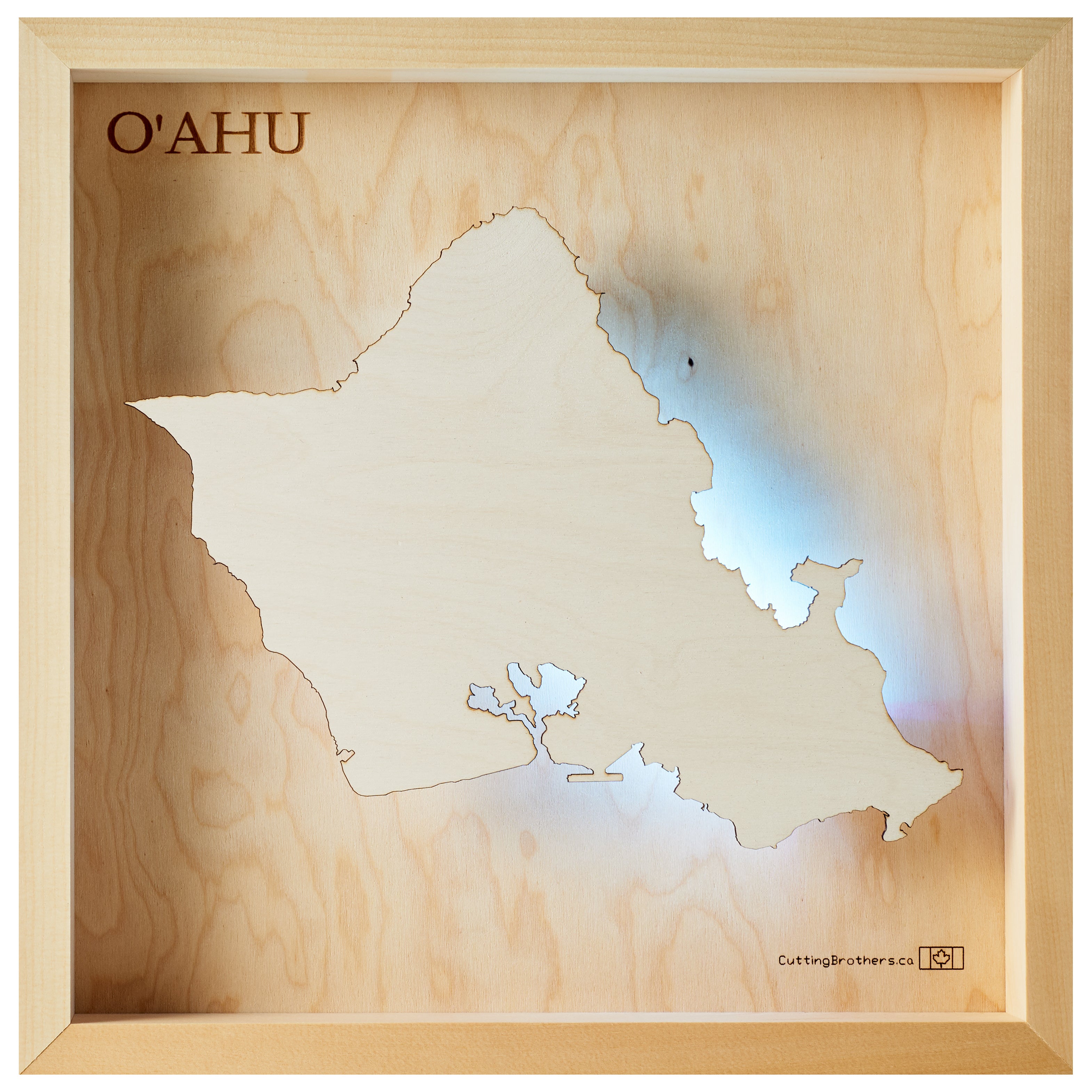 OHAU  -  LED LIGHT WOODEN WALL MAP - Version S