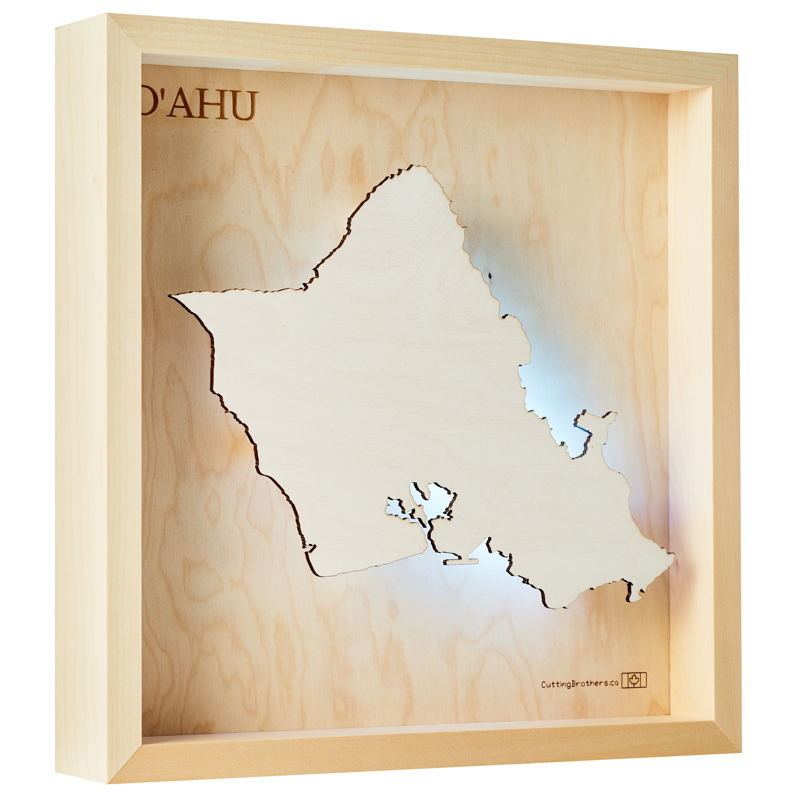 OHAU  -  LED LIGHT WOODEN WALL MAP - Version S