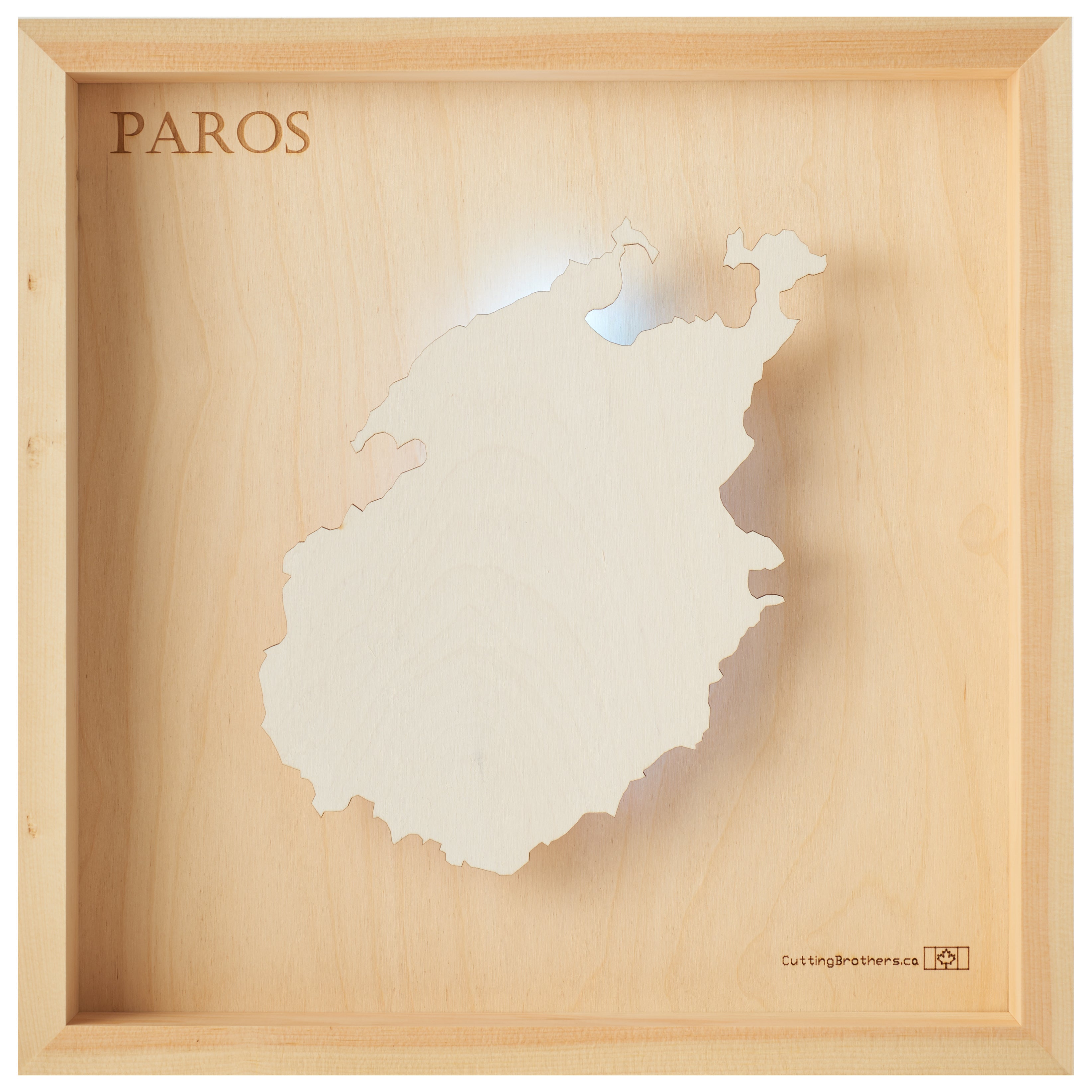 PAROS  -  LED LIGHT WOODEN WALL MAP - Version S