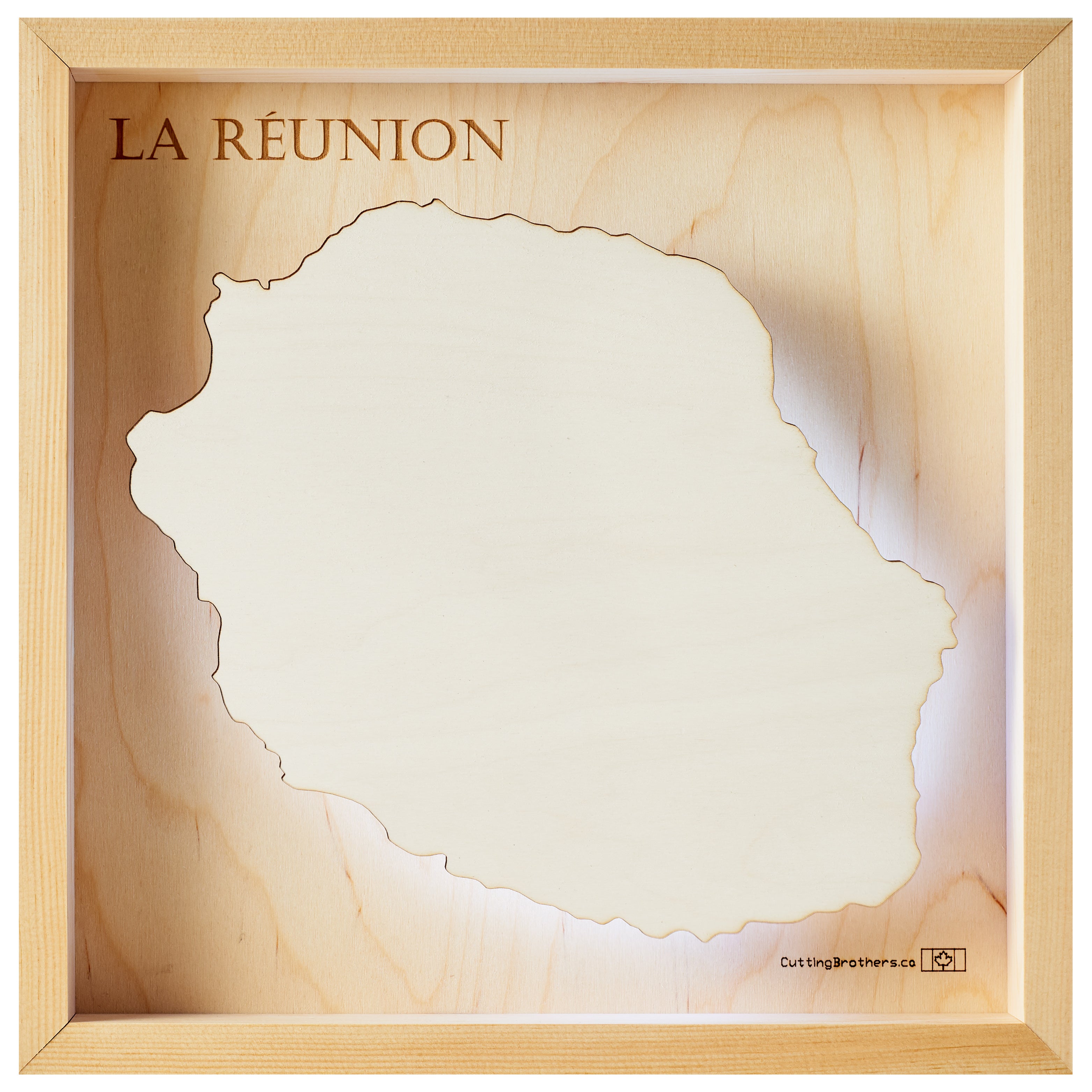 REUNION  -  LED LIGHT WOODEN WALL MAP - Version S