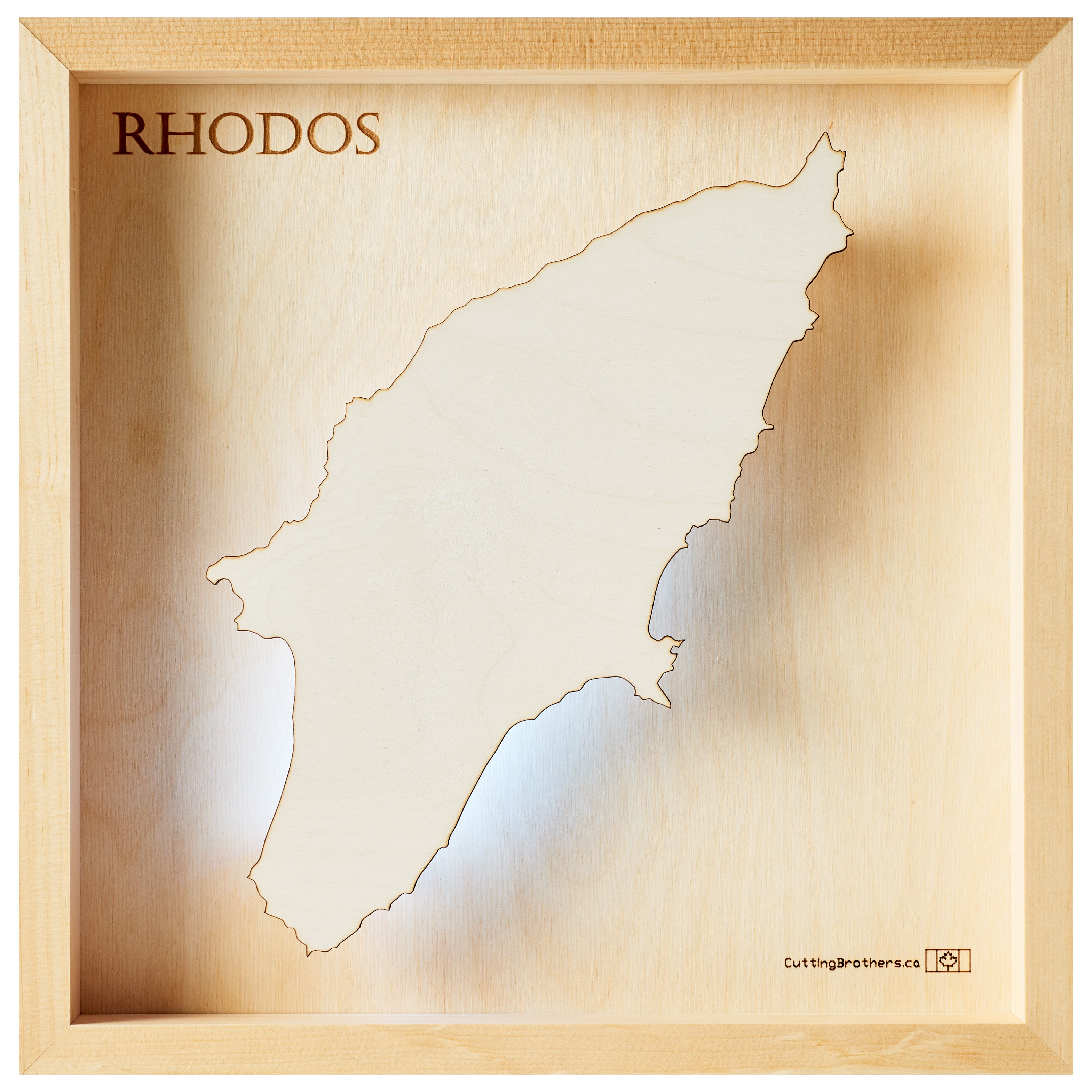 RHODOS  -  LED LIGHT WOODEN WALL MAP - Version S