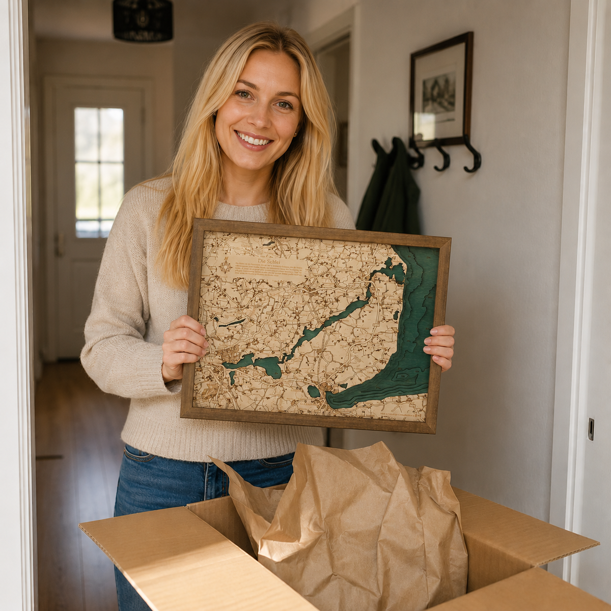 SCHLEI 3D WOODEN WALL MAP - Version S