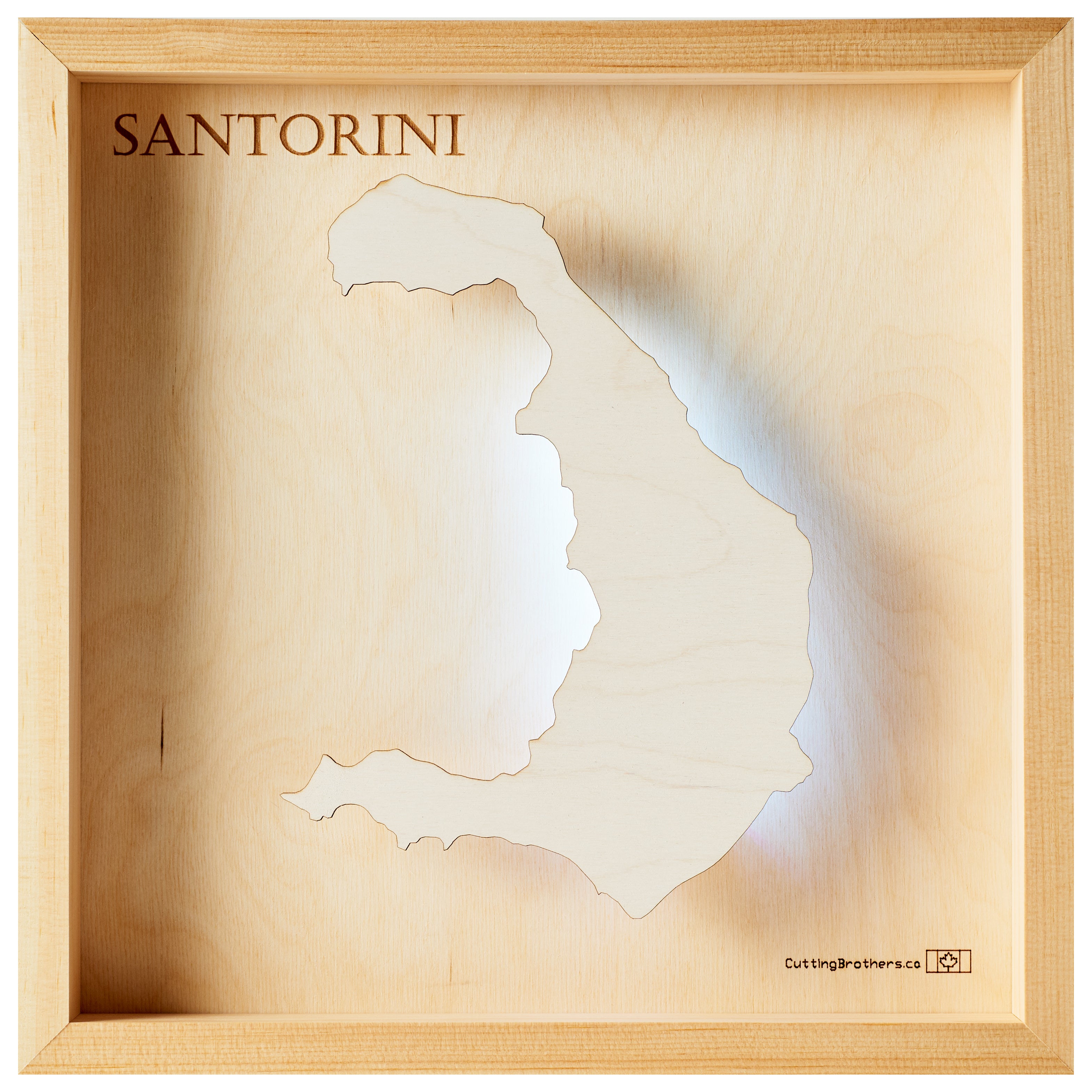 SANTORINI  -  LED LIGHT WOODEN WALL MAP - Version S