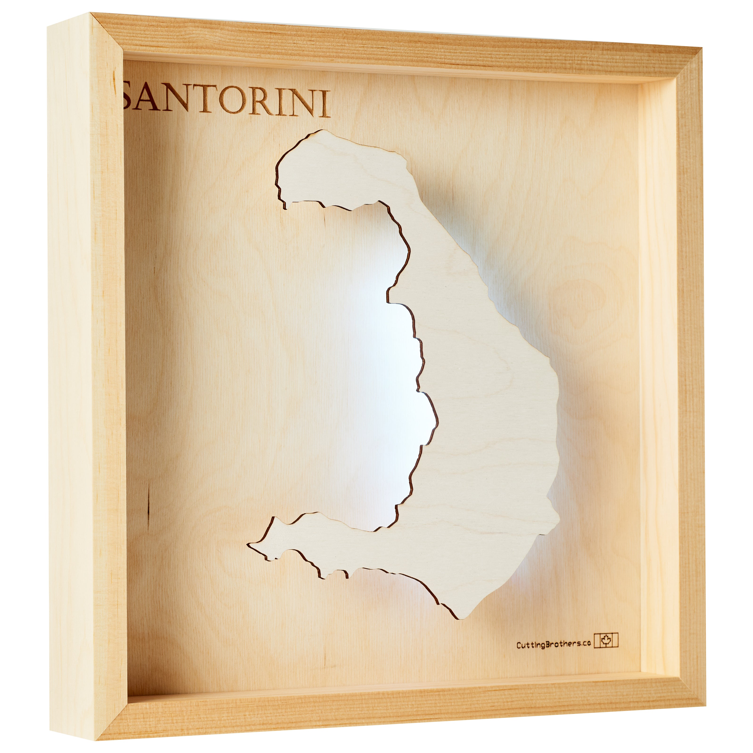 SANTORINI  -  LED LIGHT WOODEN WALL MAP - Version S