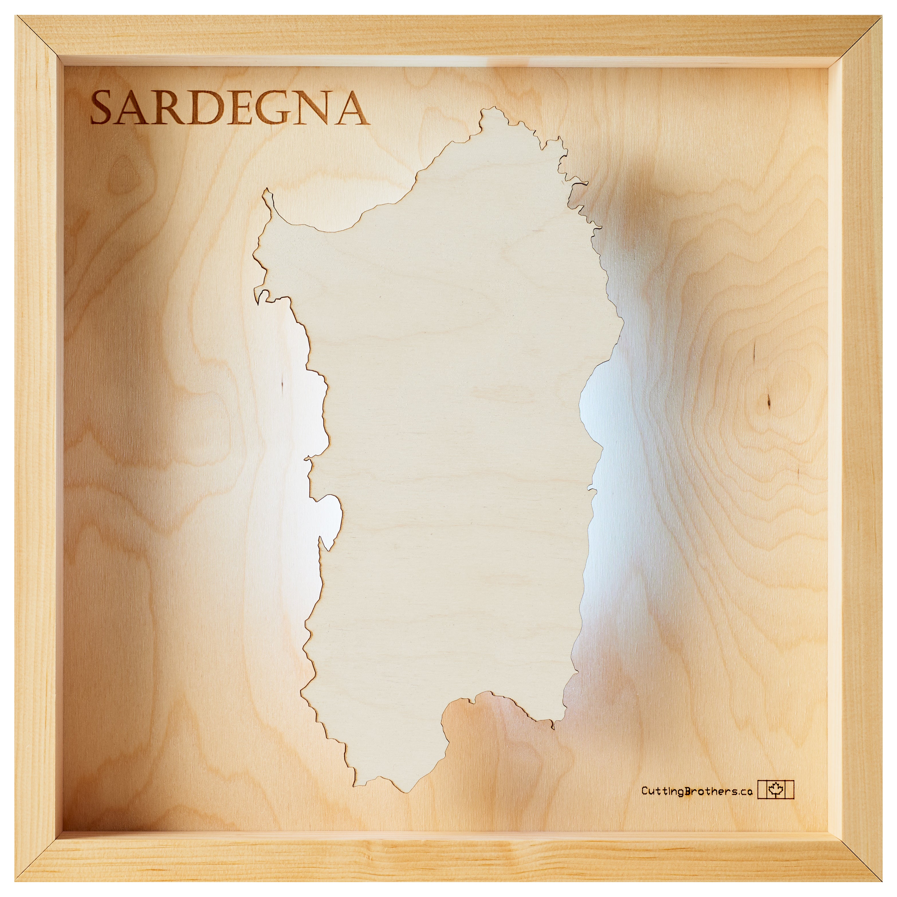 SARDEGNA  -  LED LIGHT WOODEN WALL MAP - Version S