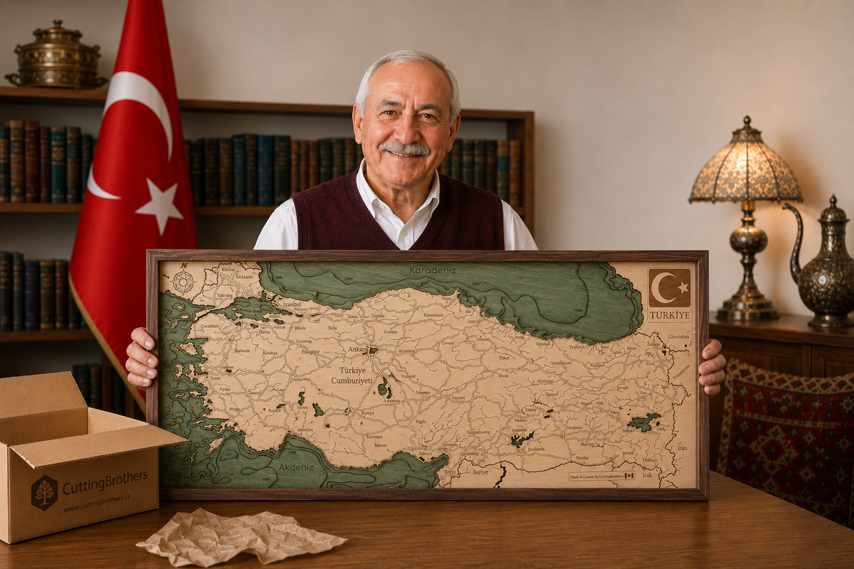 TÜRKIYE 3D WOODEN WALL MAP - Version M
