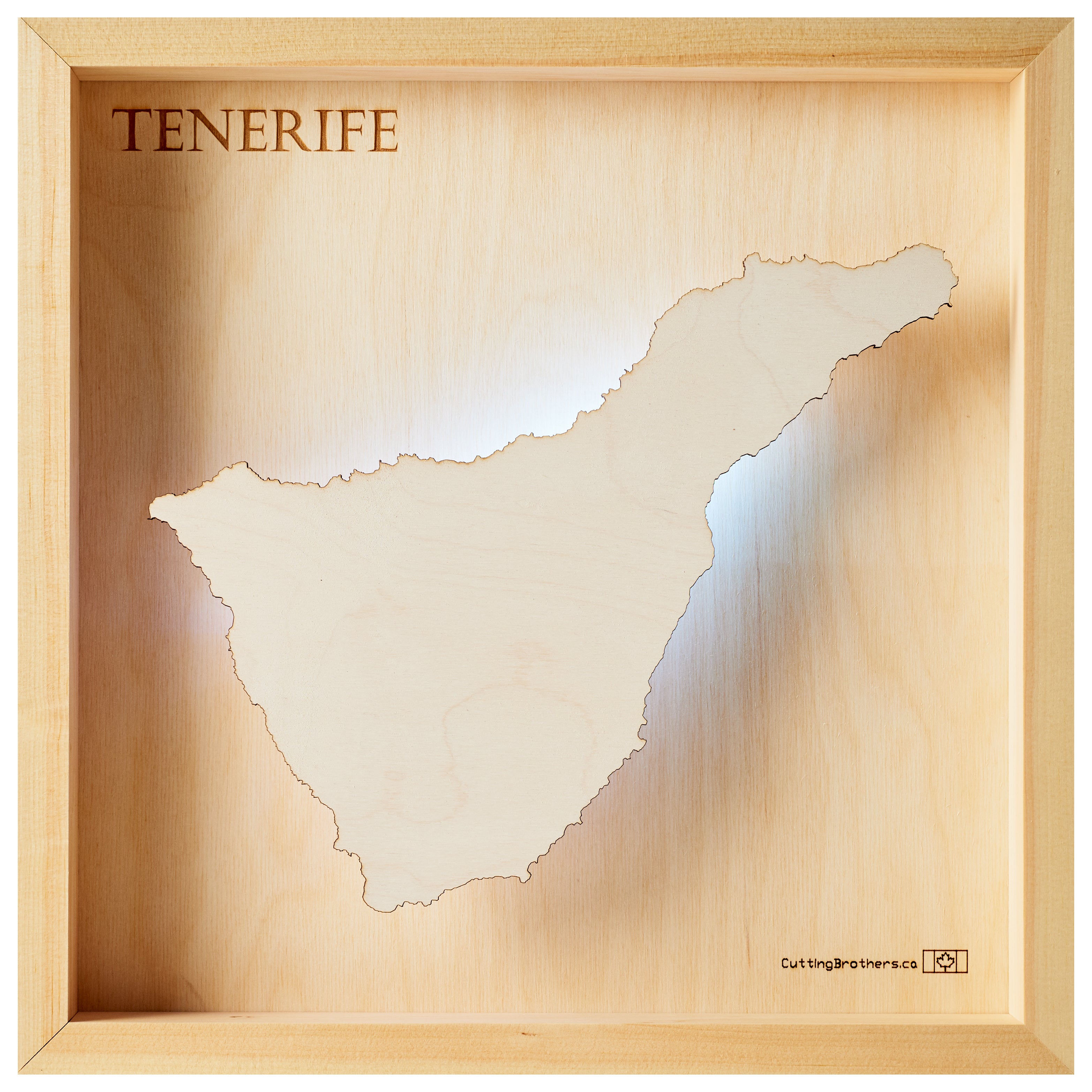 TENERIFE  -  LED LIGHT WOODEN WALL MAP - Version S