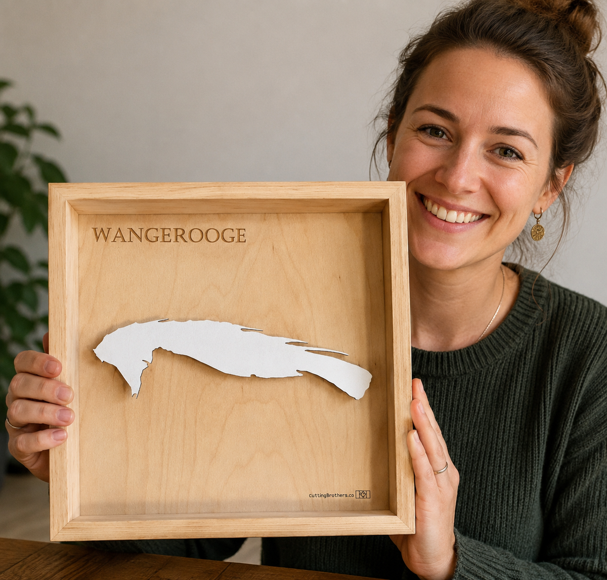 WANGEROOGE LED LIGHT WOODEN WALL MAP - Version S